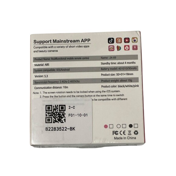 JX-05 Multifunctional Mobile Remote Control, Phone Scroller, Black NEW SEALED - Picture 2 of 2